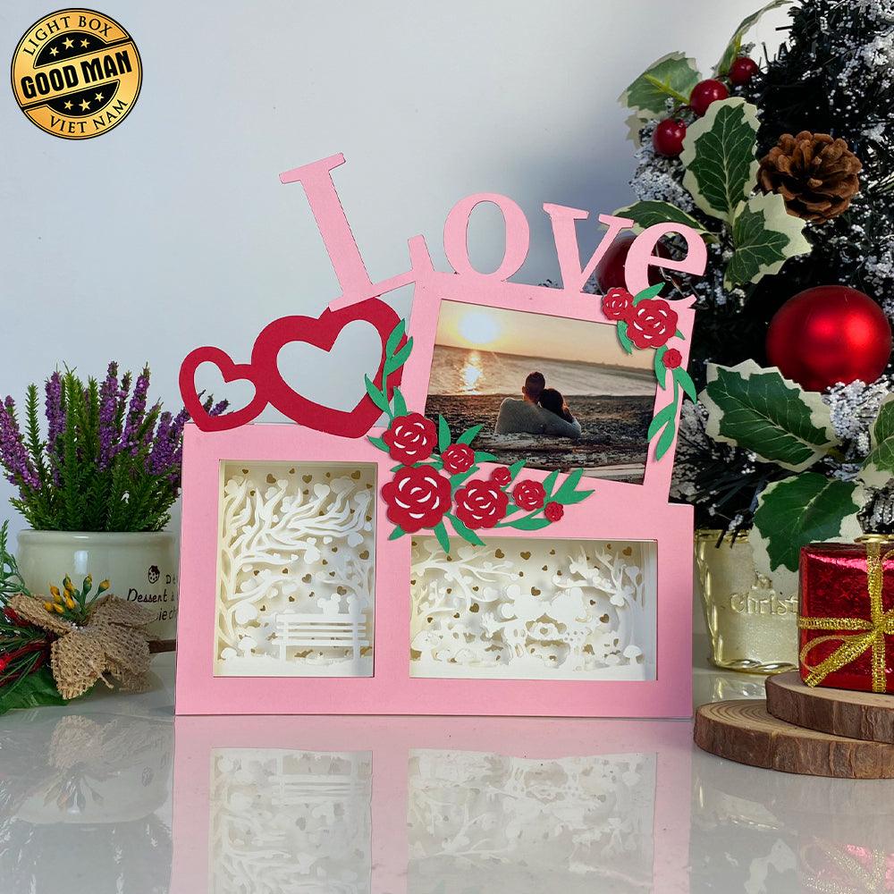 Mouse Love - Love Photo Frame Papercut Lightbox File - 7,6x8,1" - Cricut File - LightBoxGoodMan - LightboxGoodman