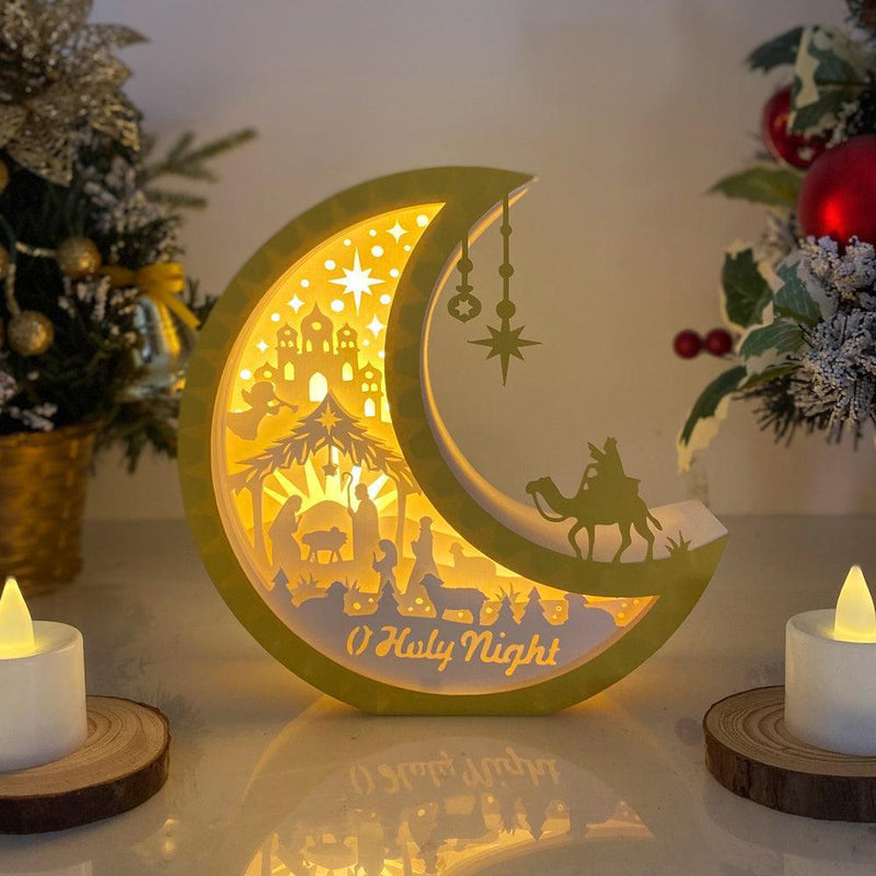 Nativity - Paper Cut Moon Light Box File - Cricut File - 16x16cm - LightBoxGoodMan - LightboxGoodman
