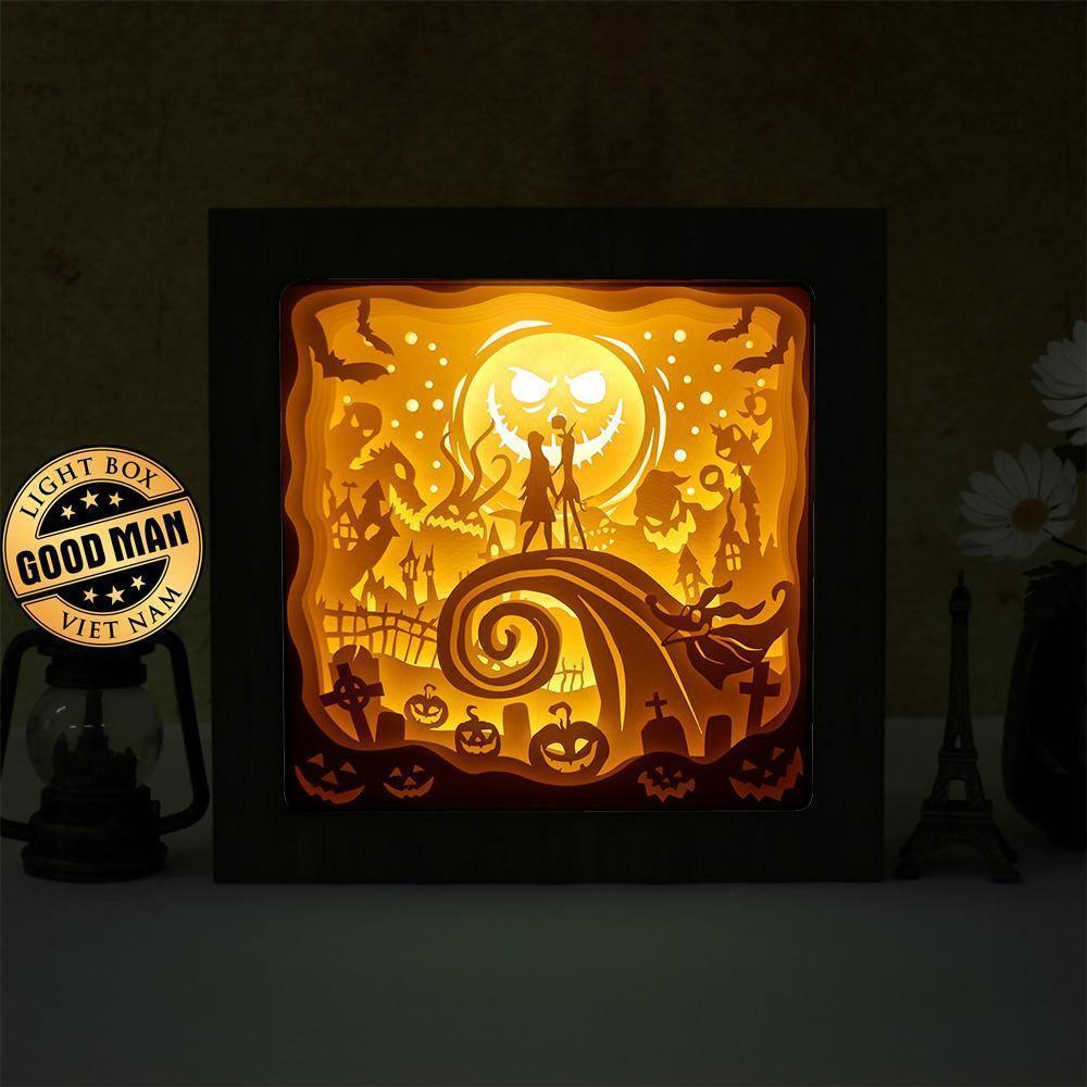 Nightmare Before Christmas 2 – Paper Cut Light Box File - Cricut File - 20x20cm - LightBoxGoodMan - LightboxGoodman