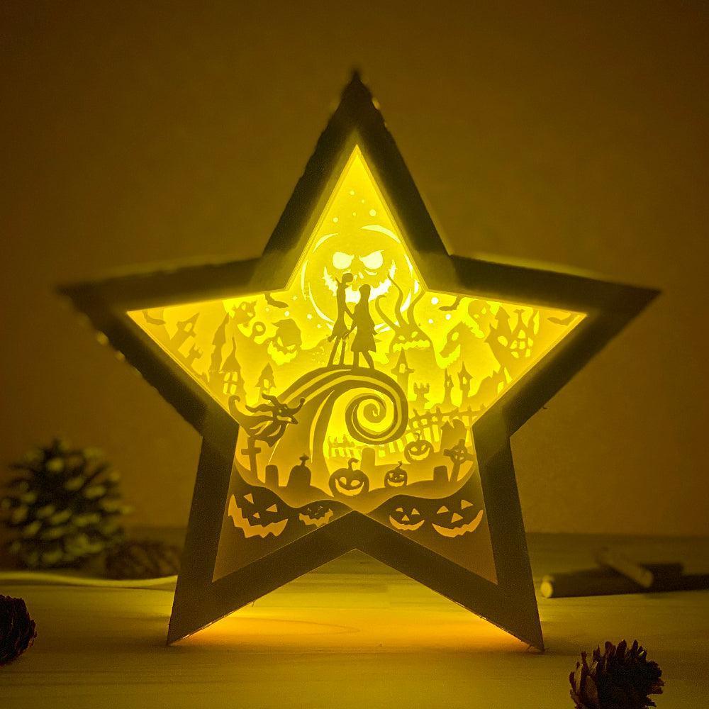 Nightmare Before Christmas - Paper Cut Star Light Box File - Cricut File - 20x21cm - LightBoxGoodMan - LightboxGoodman