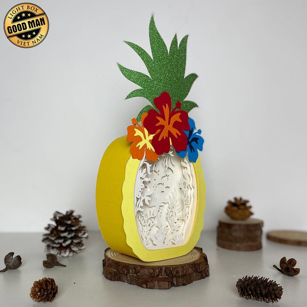 Ocean Floor 2 - Paper Cut Pineapple Light Box File - Cricut File - 14,3x28,7cm - LightBoxGoodMan - LightboxGoodman