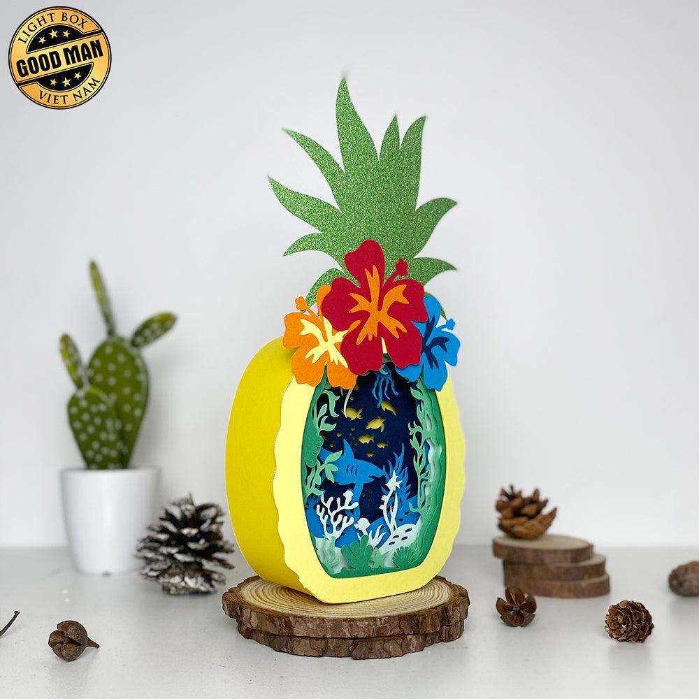 Ocean Floor - Paper Cut Pineapple Light Box File - Cricut File - 14,3x28,7cm - LightBoxGoodMan - LightboxGoodman