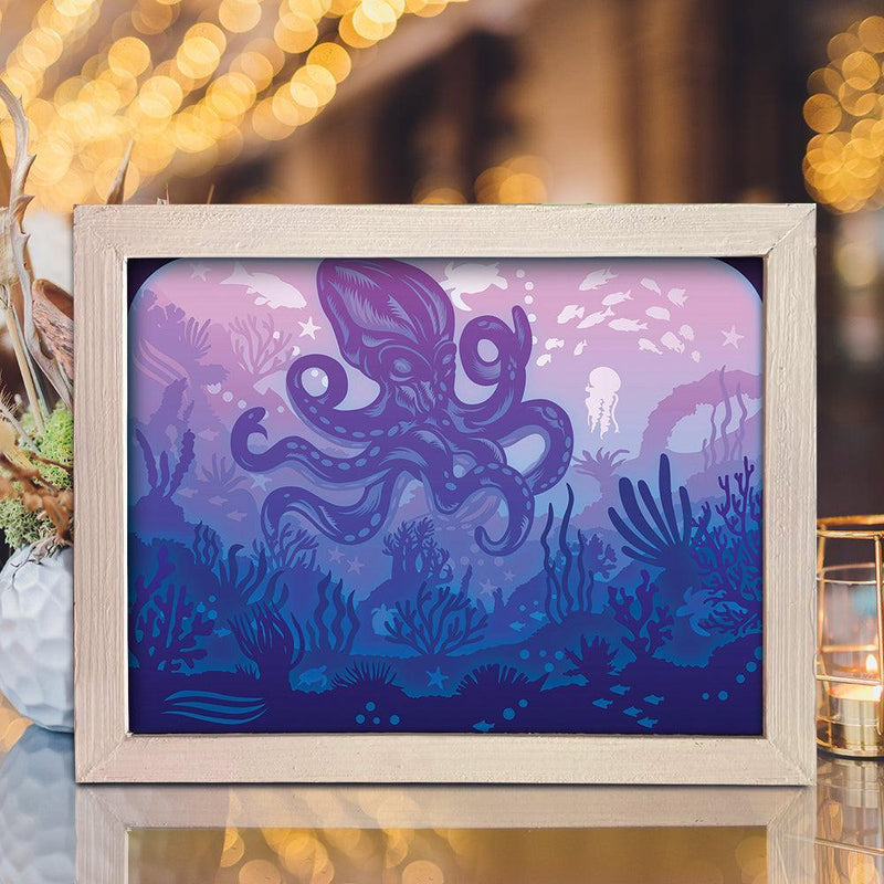 Octopus – Paper Cut Light Box File - Cricut File - 8x10 inches - LightBoxGoodMan - LightboxGoodman