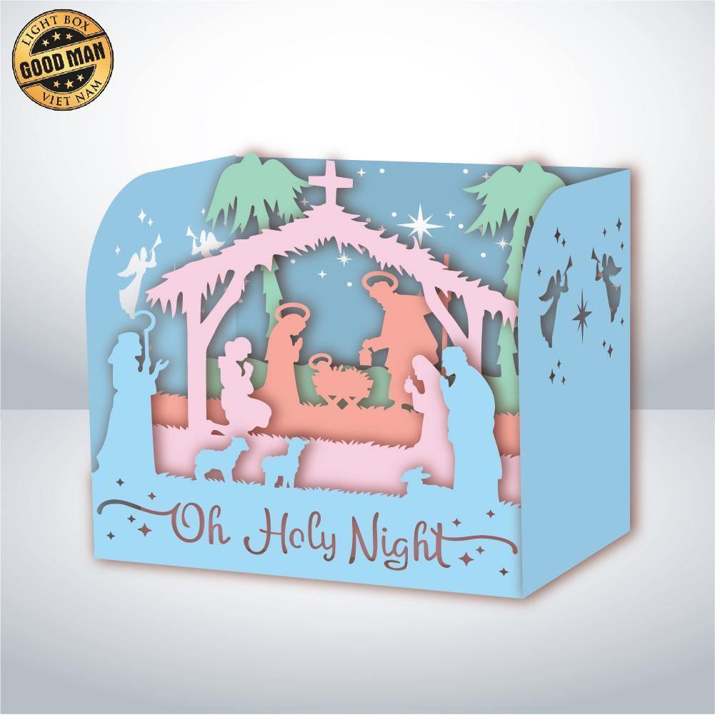 Oh Holy Night - Paper Cut Mini-Showcase File - Cricut File - 10x12cm - LightBoxGoodMan - LightboxGoodman