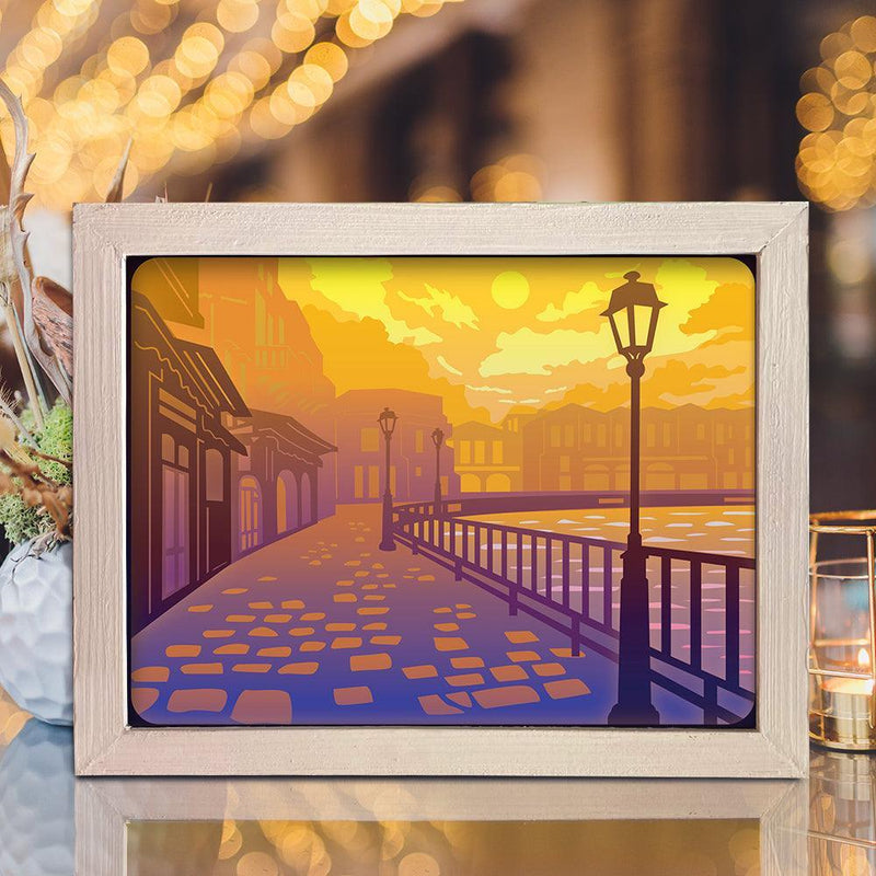 Old Street Lantern 1 - Paper Cut Light Box File - Cricut File - 8x10 Inches - LightBoxGoodMan - LightboxGoodman