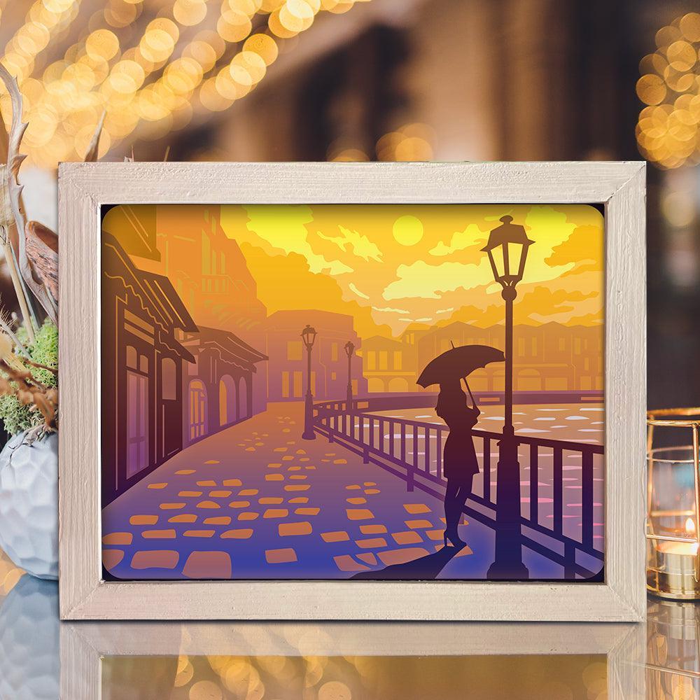 Old Street Lantern 2 - Paper Cut Light Box File - Cricut File - 8x10 Inches - LightBoxGoodMan - LightboxGoodman