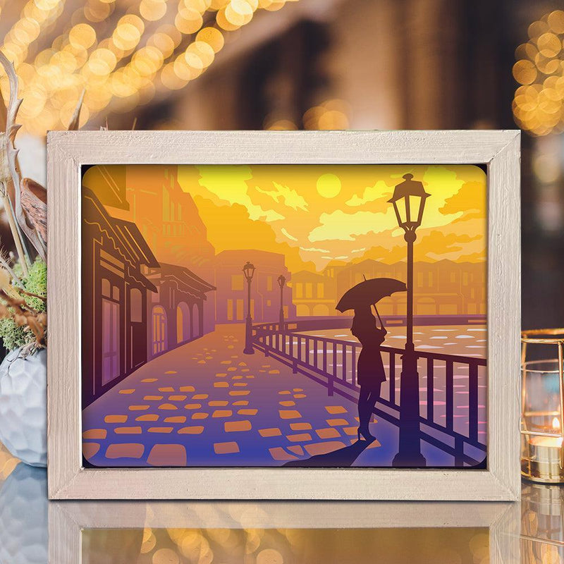 Old Street Lantern 2 - Paper Cut Light Box File - Cricut File - 8x10 Inches - LightBoxGoodMan - LightboxGoodman