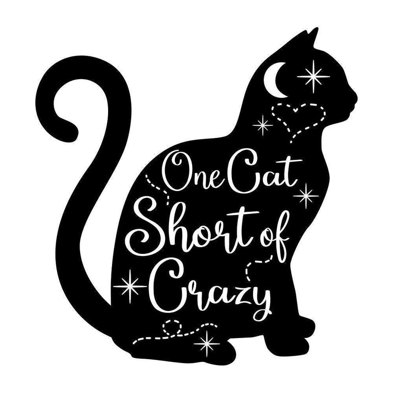 One Cat Short Of Crazy - Cricut File - Svg, Png, Dxf, Eps - LightBoxGoodMan - LightboxGoodman