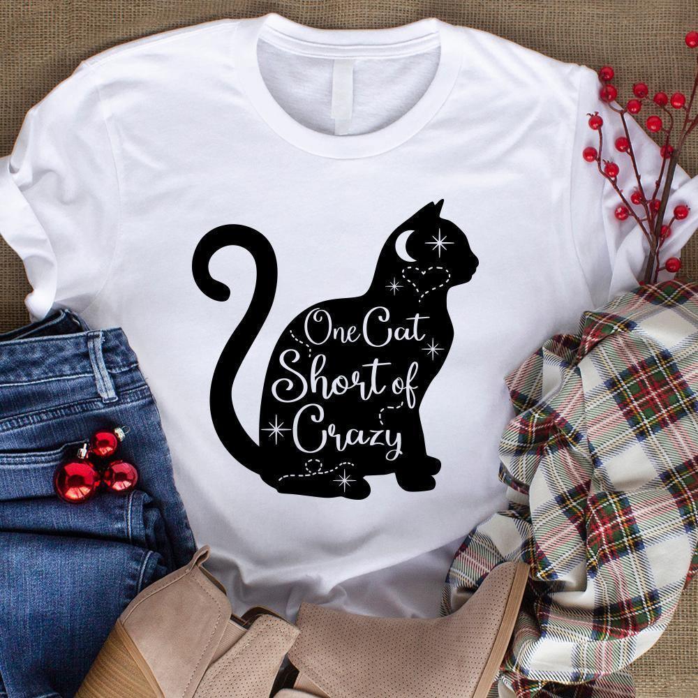 One Cat Short Of Crazy - Cricut File - Svg, Png, Dxf, Eps - LightBoxGoodMan - LightboxGoodman
