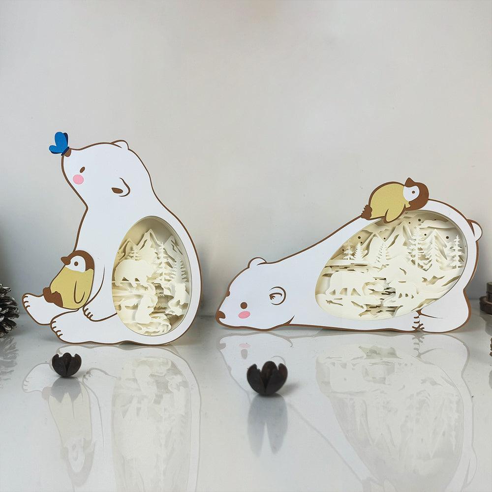 Pack 2 Big Bear - Bear Papercut Lightbox File - Cricut File - LightBoxGoodMan - LightboxGoodman