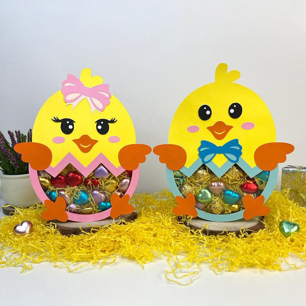 Pack 2 Easter Chick - Easter Candy Box Paper Cutting File - Cricut File - 9.9x7.3 Inches - LightBoxGoodMan - LightboxGoodman