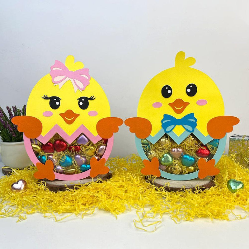 Pack 2 Easter Chick - Easter Candy Box Paper Cutting File - Cricut File - 9.9x7.3 Inches - LightBoxGoodMan - LightboxGoodman