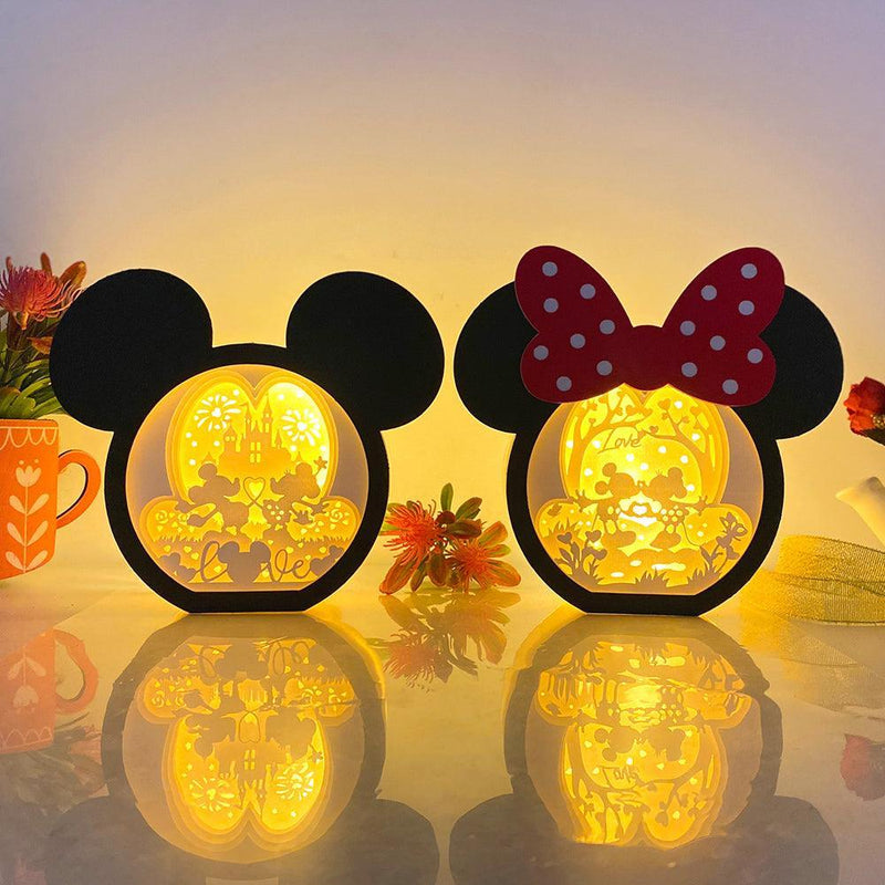 Pack 2 Mickey Love - Paper Cut Disney Mouse Light Box File - Cricut File - LightBoxGoodMan - LightboxGoodman