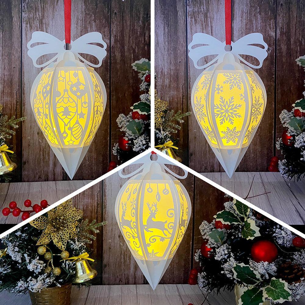 Pack 3 Christmas 1 - Droplet Lantern File - Cricut SVG File - LightBoxGoodMan - LightboxGoodman