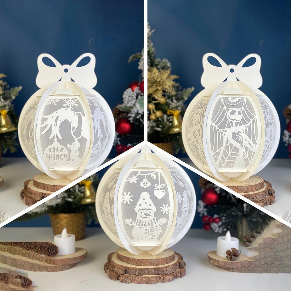 Pack 3 Christmas 1 - Globe Lantern File - Cricut File - LightBoxGoodMan - LightboxGoodman