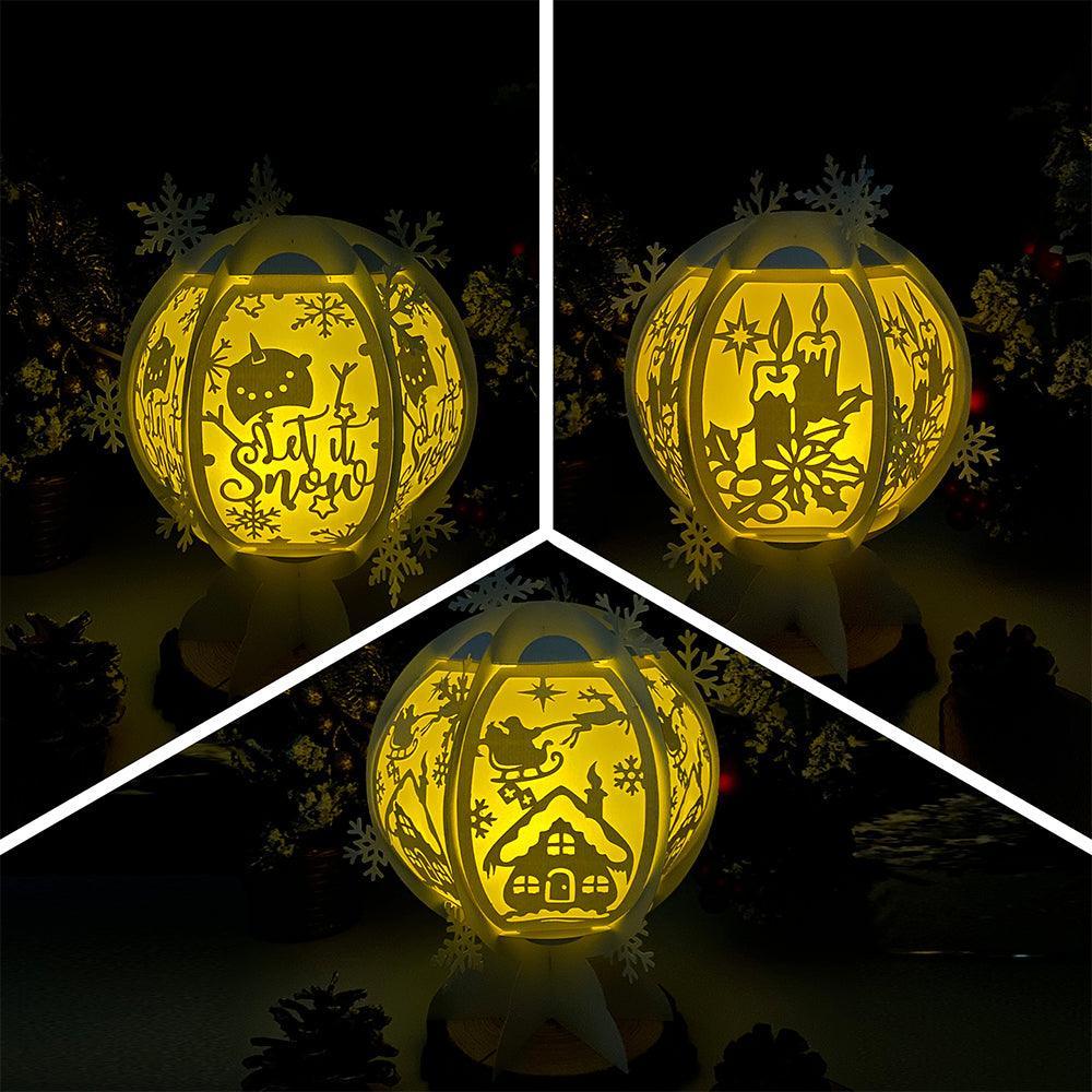 Pack 3 Christmas 1 - Snowball Lantern File - Cricut File - LightBoxGoodMan - LightboxGoodman