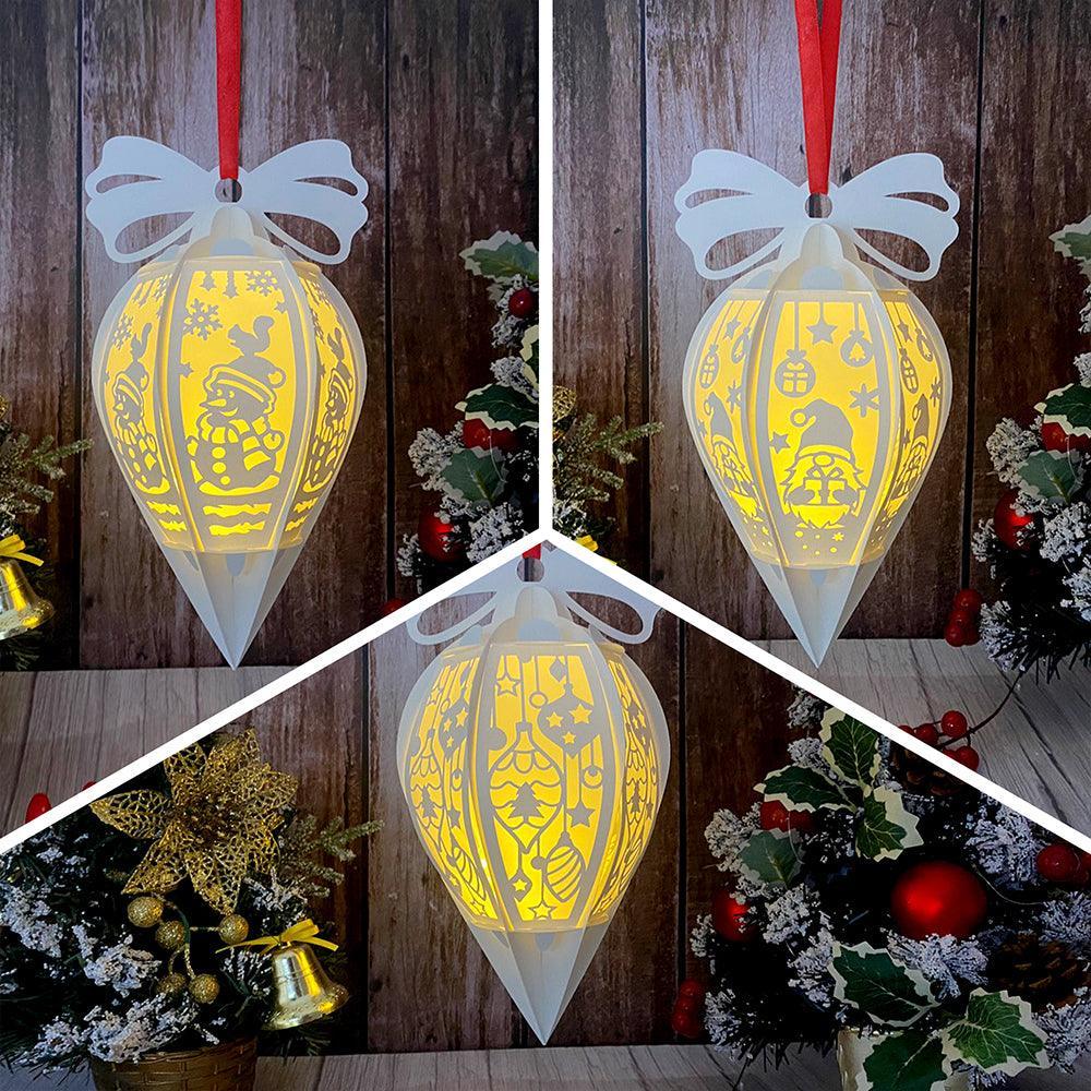 Pack 3 Christmas 2 - Droplet Lantern File - Cricut SVG File - LightBoxGoodMan - LightboxGoodman