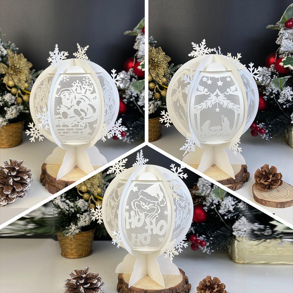 Pack 3 Christmas 3 - Snowball Lantern File - Cricut File - LightBoxGoodMan - LightboxGoodman
