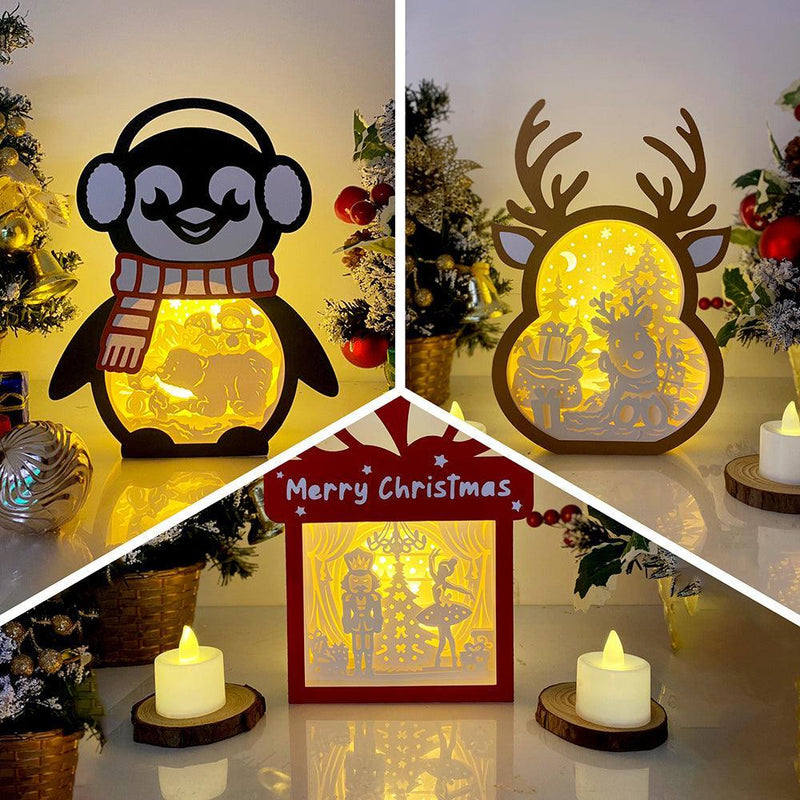 Pack 3 Christmas Mix 32 - Paper Cut Mix Light Box File - Cricut File - LightBoxGoodMan - LightboxGoodman