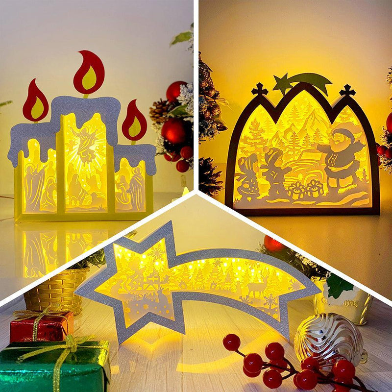 Pack 3 Christmas Mix 46 - Paper Cut Mix Light Box File - Cricut File - LightBoxGoodMan - LightboxGoodman