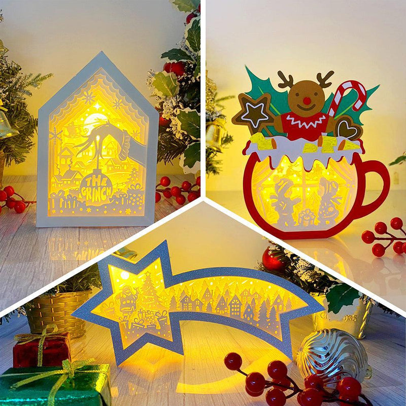 Pack 3 Christmas Mix 50 - Paper Cut Mix Light Box File - Cricut File - LightBoxGoodMan - LightboxGoodman