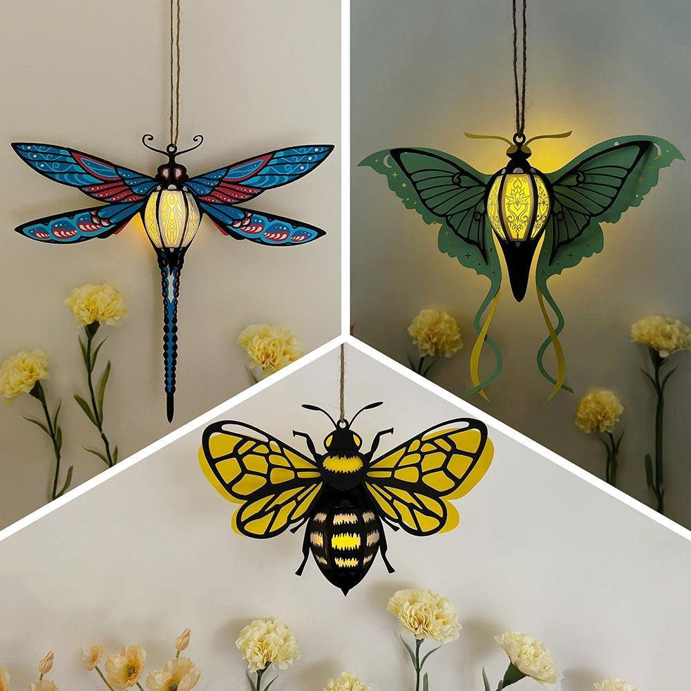 Pack 3 Different Aerial Creatures 2 - 3D Animal-shaped Lantern File - Cricut File - LightBoxGoodMan - LightboxGoodman