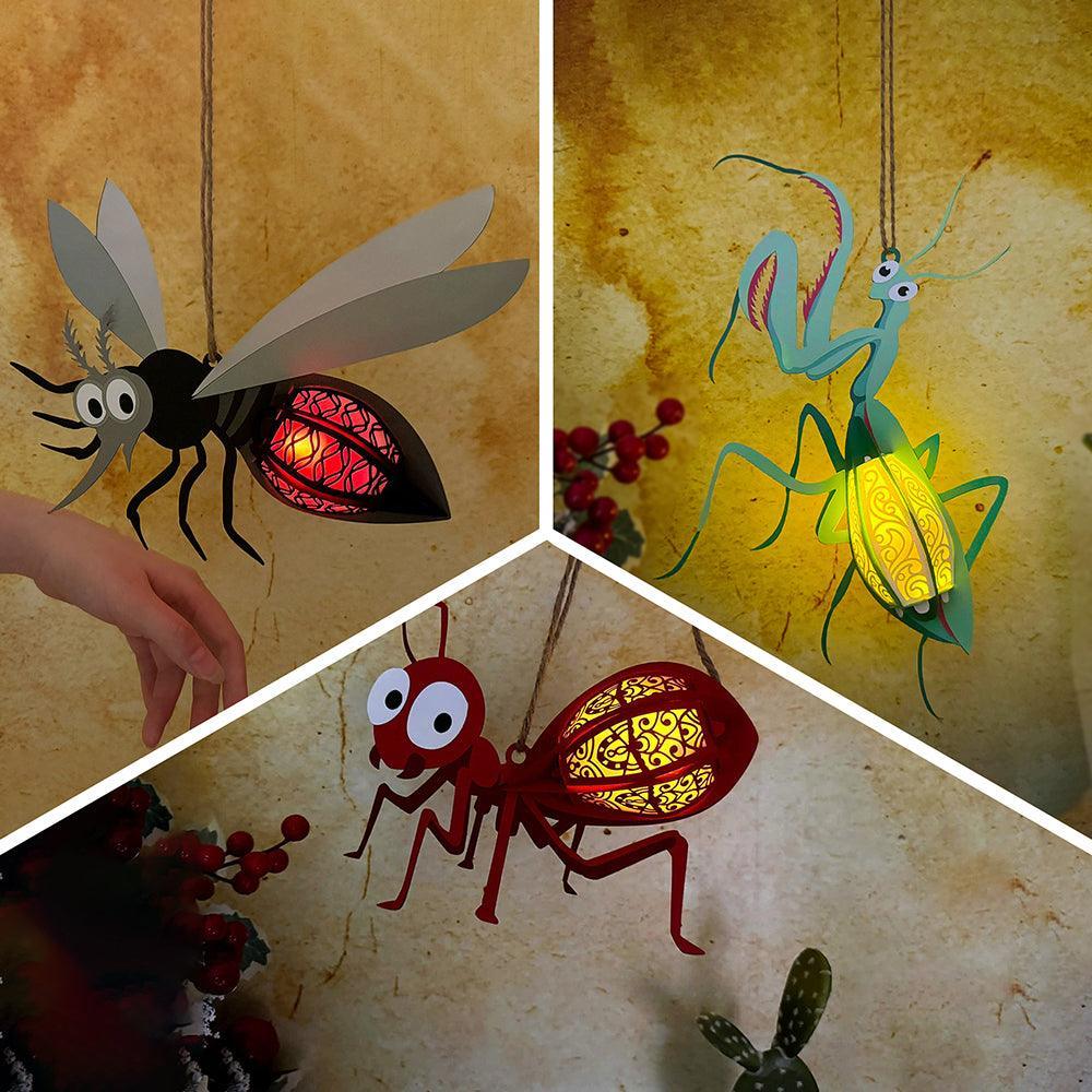 Pack 3 Different Insects - 3D Animal-shapes Lantern File - Cricut File - LightBoxGoodMan - LightboxGoodman