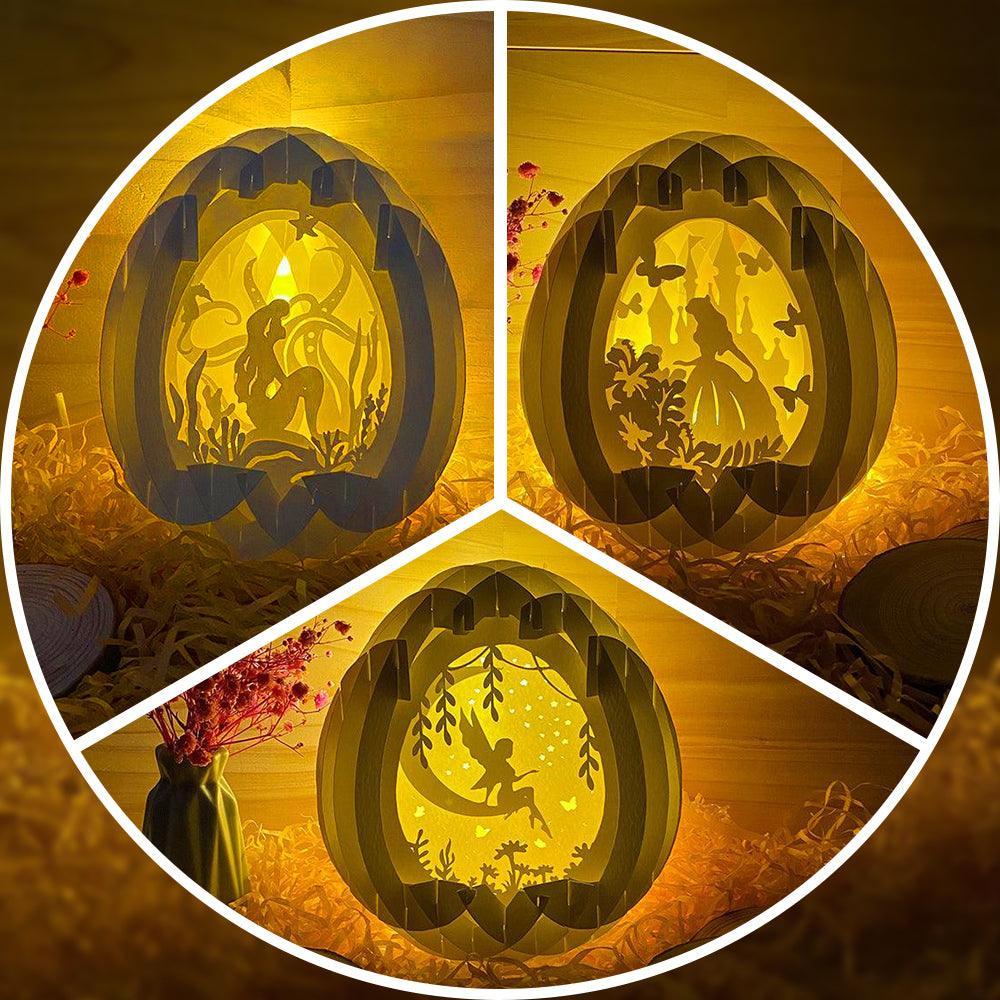 Pack 3 Disney Princess - Easter Egg 3D Pop-up File - Cricut File - 5.8x4.8" - LightBoxGoodMan - LightboxGoodman