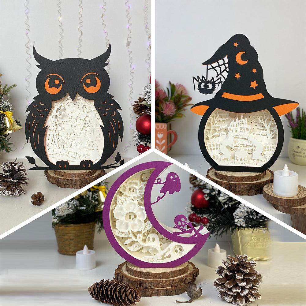 Pack 3 Halloween Mix 1 - Paper Cut Mix Light Box File - Cricut File - LightBoxGoodMan - LightboxGoodman