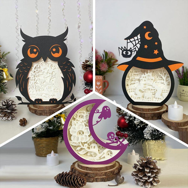 Pack 3 Halloween Mix 1 - Paper Cut Mix Light Box File - Cricut File - LightBoxGoodMan - LightboxGoodman