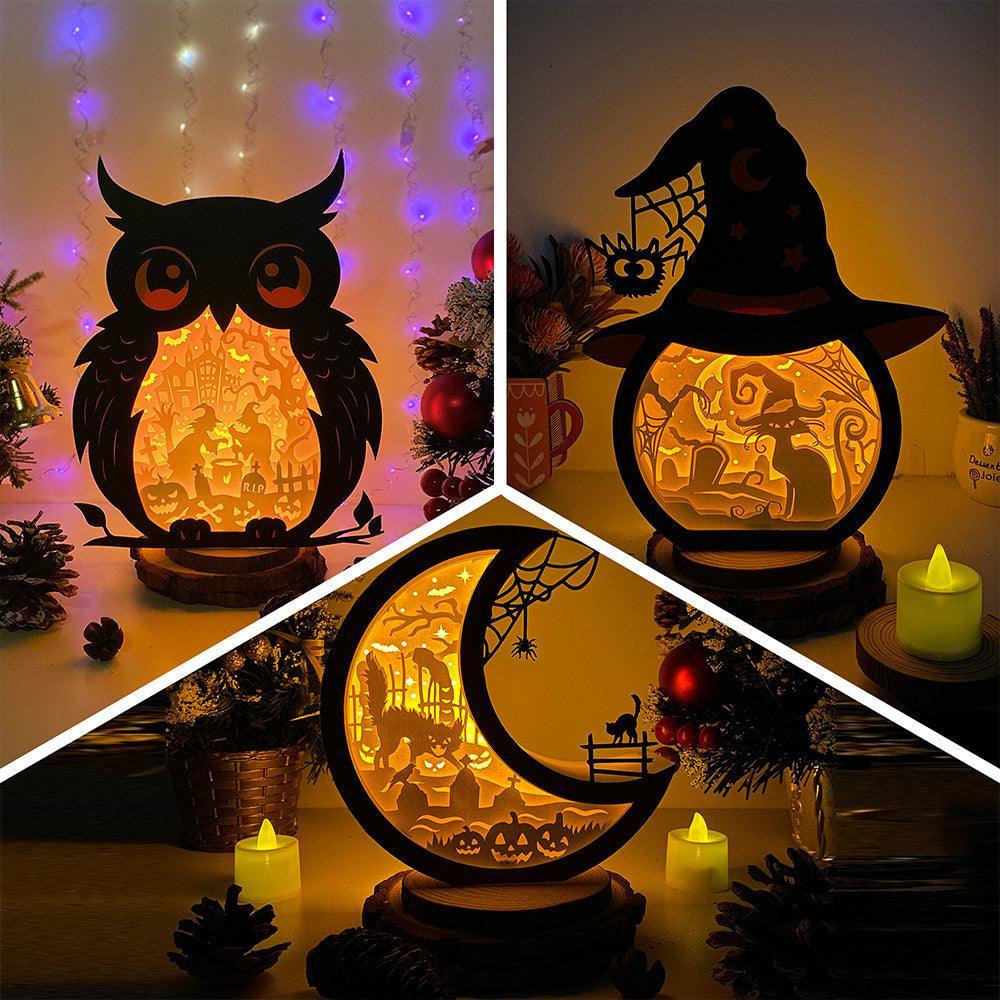 Pack 3 Halloween Mix 2 - Paper Cut Mix Light Box File - Cricut File - LightBoxGoodMan - LightboxGoodman