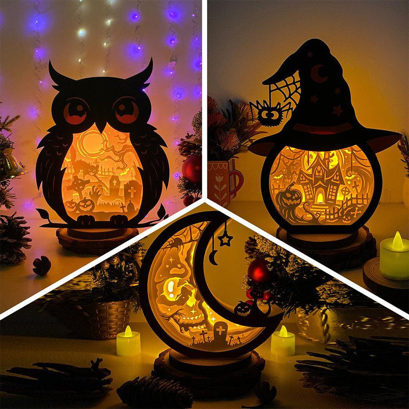 Pack 3 Halloween Mix 4 - Paper Cut Mix Light Box File - Cricut File - LightBoxGoodMan - LightboxGoodman