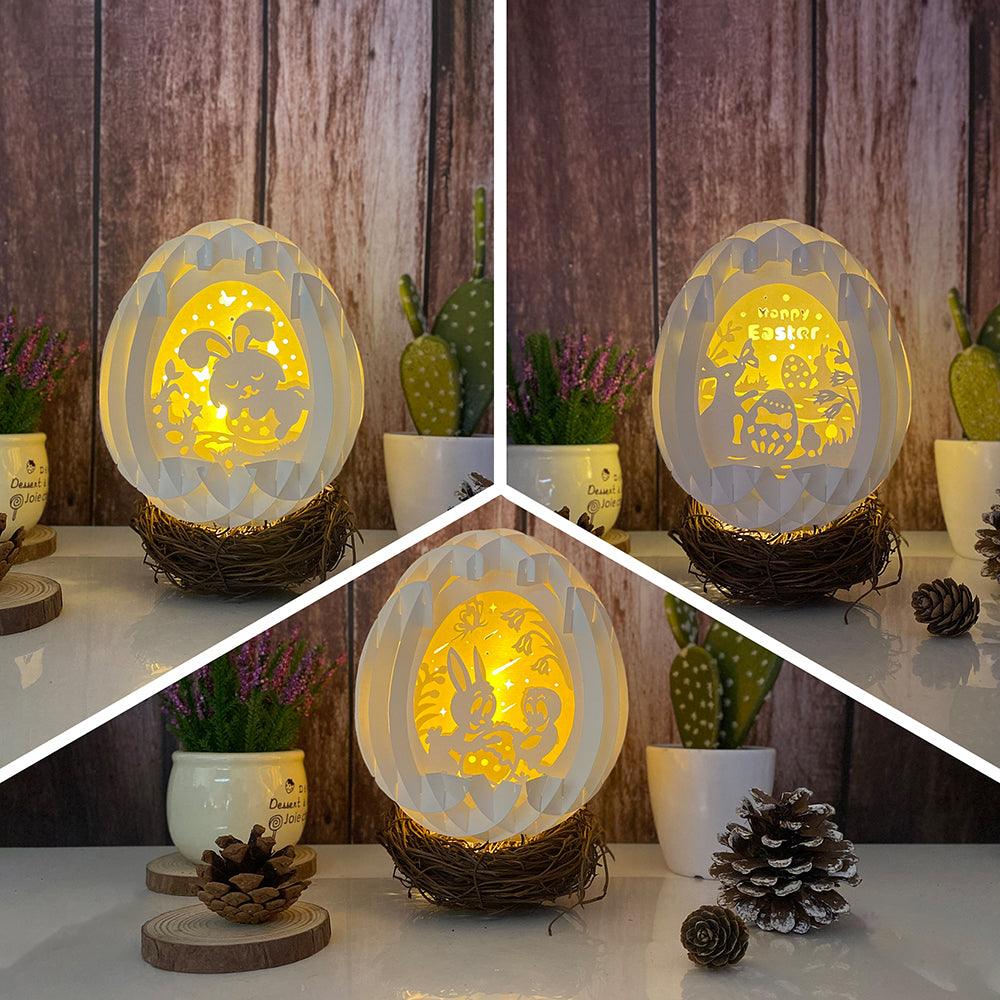 Pack 3 Happy Easter - Easter Egg 3D Pop-up File - Cricut File - 5.8x4.8" - LightBoxGoodMan - LightboxGoodman