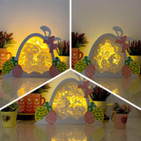 Pack 3 Happy Easter - Giant Easter Egg Papercut Lightbox File - Cricut File - 7,5x9,6 Inches - LightBoxGoodMan