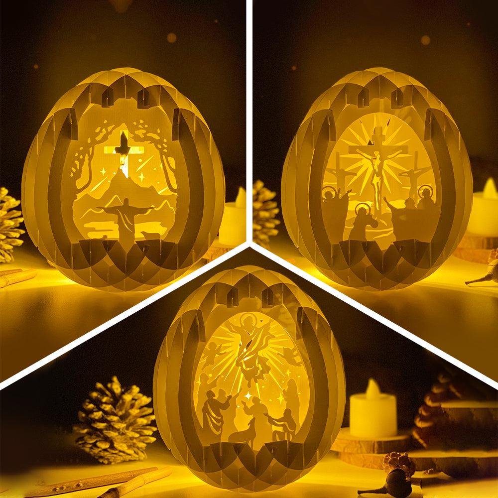 Pack 3 Jesus Christ - Easter Egg 3D Pop-up File - Cricut File - 5.8x4.8" - LightBoxGoodMan - LightboxGoodman
