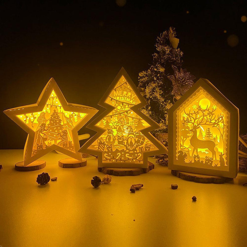 Pack 3 Merry Christmas 4 - Paper Cut Light Box File - Cricut File - LightBoxGoodMan - LightboxGoodman