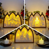 Pack 3 Nativity - Paper Cut Nativity House Light Box File - Cricut File - 7x8 Inches - LightBoxGoodMan