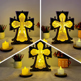 Pack 3 The Resurrected Lord - Cross Papercut Lightbox File - Cricut File - 9.3x7