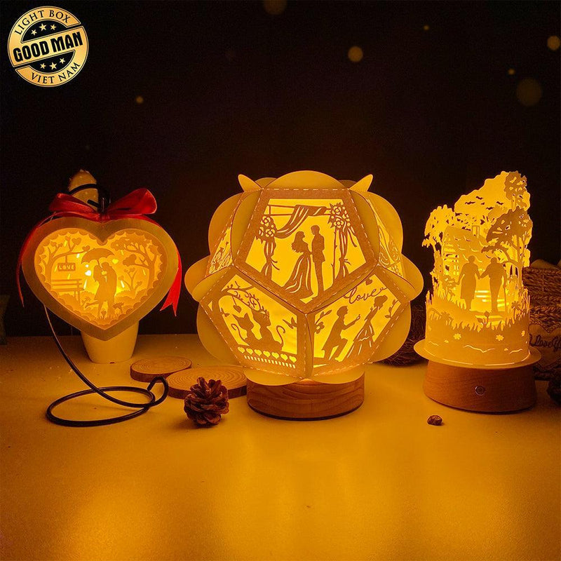 Pack 3 Valentine - 3D Lantern File - Cricut File - LightBoxGoodMan - LightboxGoodman