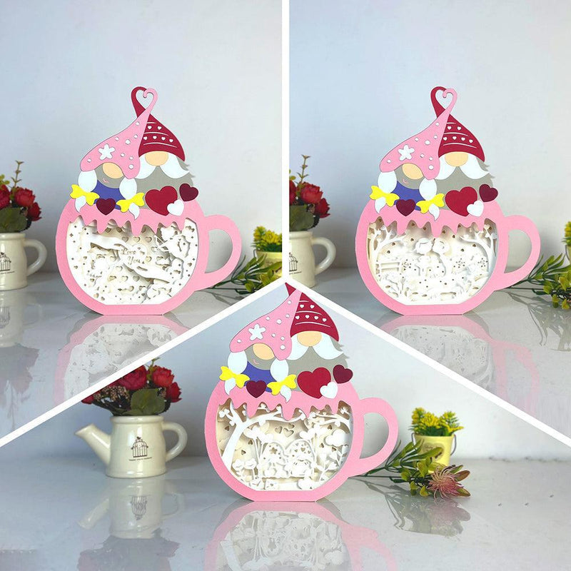 Pack 3 Valentine - Hot Cocoa Light Box File - Gnome Couple Motif - Cricut File - 7x9 inches - LightBoxGoodMan - LightboxGoodman