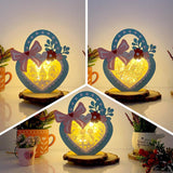 Pack 3 Valentine - Paper Cut  Love Bag Light Box File - Cricut File - 7x6 Inches - LightBoxGoodMan