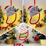 Pack 3 Xmas 2 - Paper Cut Pet Light Box File - Xmas Cat Motif - Cricut File - 8x6 Inches - LightBoxGoodMan