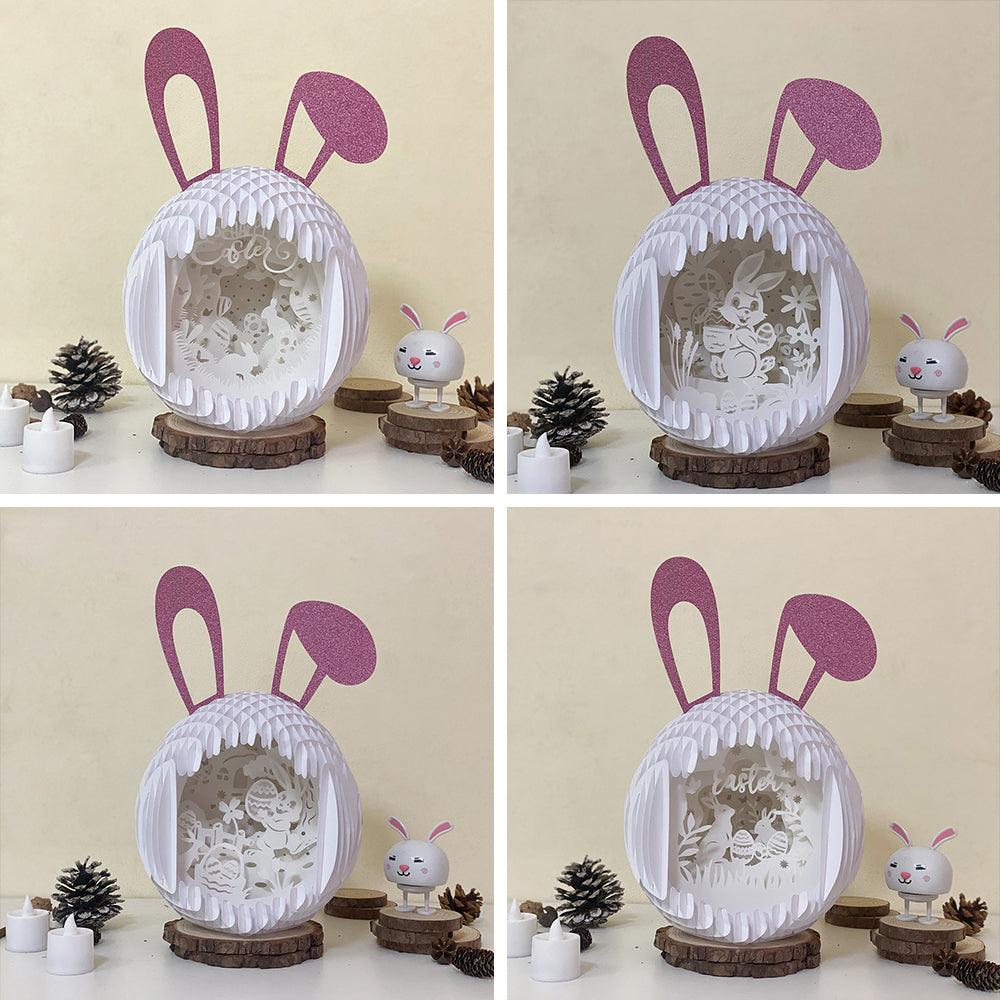 Pack 4 Easter 1 - Easter Rabbit 3D Pop-up File - Cricut File - 12.9x7.45" - LightBoxGoodMan - LightboxGoodman