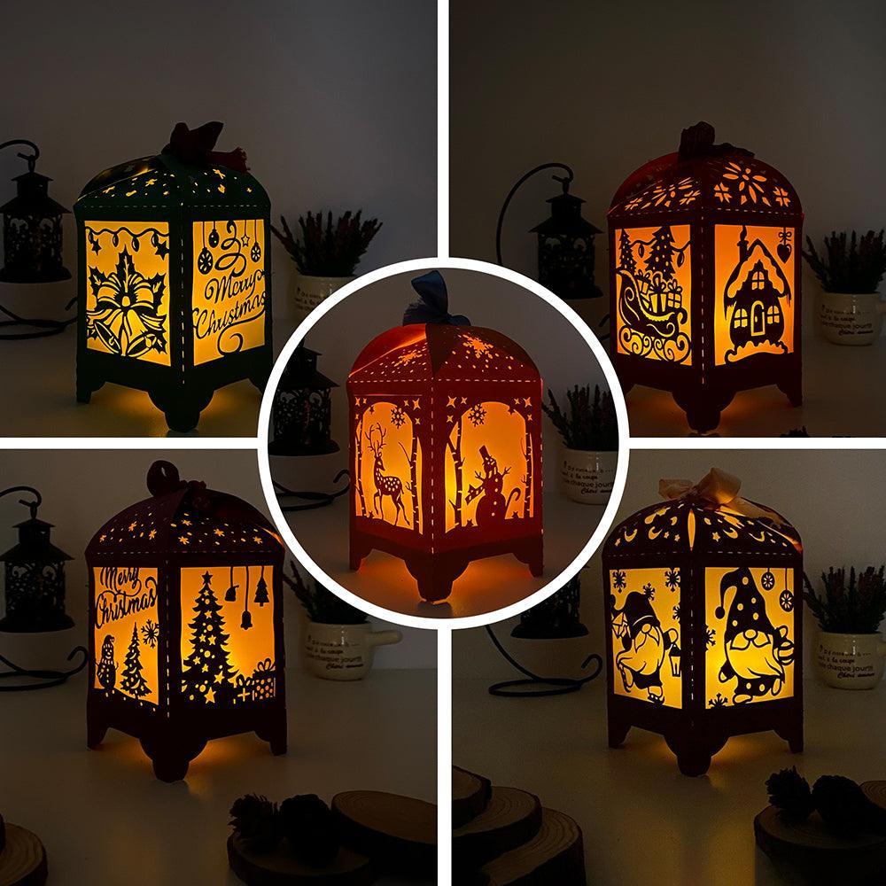Pack 5 Christmas 1 - Paper Cut Lantern File - Cricut File - 10,5x20,6cm - LightBoxGoodMan - LightboxGoodman