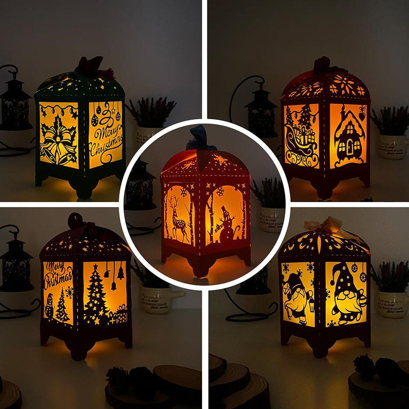 Pack 5 Christmas 1 - Paper Cut Lantern File - Cricut File - 10,5x20,6cm - LightBoxGoodMan - LightboxGoodman