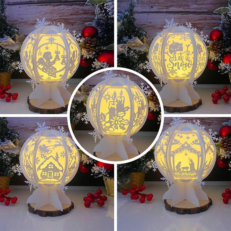 Pack 5 Christmas 1 - Snowball Lantern File - Cricut File - LightBoxGoodMan - LightboxGoodman
