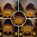 Pack 5 Christmas - Paper Cut Gnome Light Box File - Cricut File - 10x7 inches - LightBoxGoodMan - LightboxGoodman