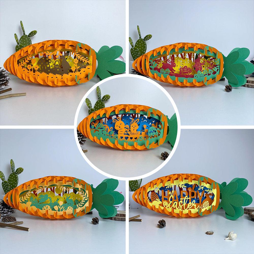 Pack 5 Easter 2 - Easter Carrot 3D Pop-up File - 14.5x5.5" - Cricut File - LightBoxGoodMan - LightboxGoodman