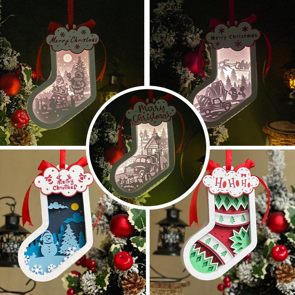 Pack 5 Merry Christmas - 3D Sock Lantern File - Cricut File - LightBoxGoodMan - LightboxGoodman