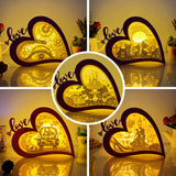 Pack 5 Valentine 2 - Love Heart Papercut Lightbox File - 5,6x7,5